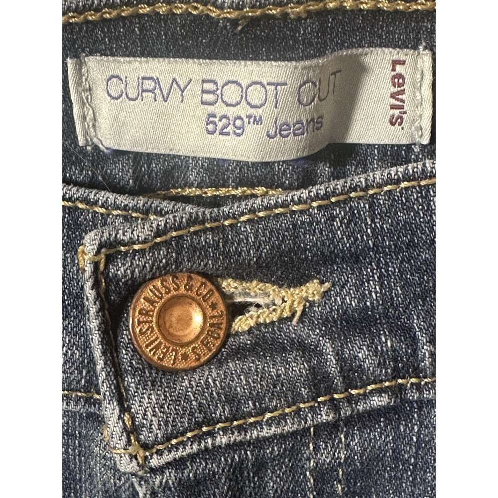 Levi's 529 Curvy Boot Cut Jeans Women's Size 10 Medium Wash Stretch Denim - Picture 3 of 7